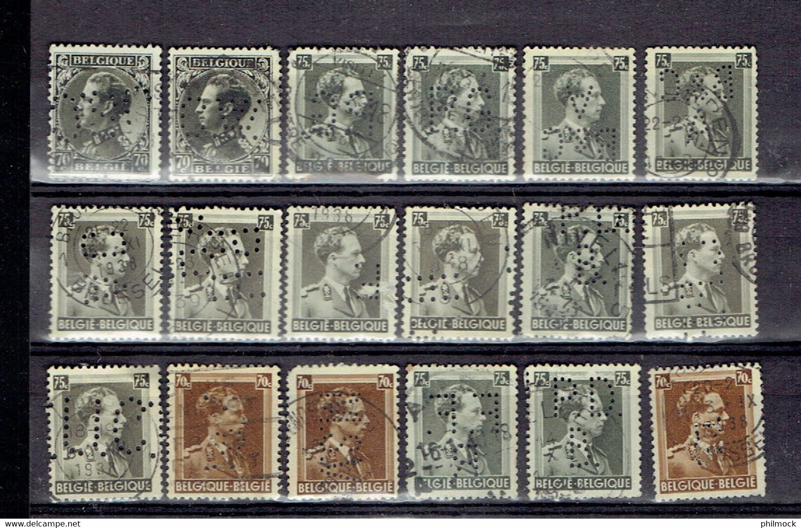 M - Set Perforés Belgique - Belgie - Tous Différents - Perforated - Geperforeed - 1934-51