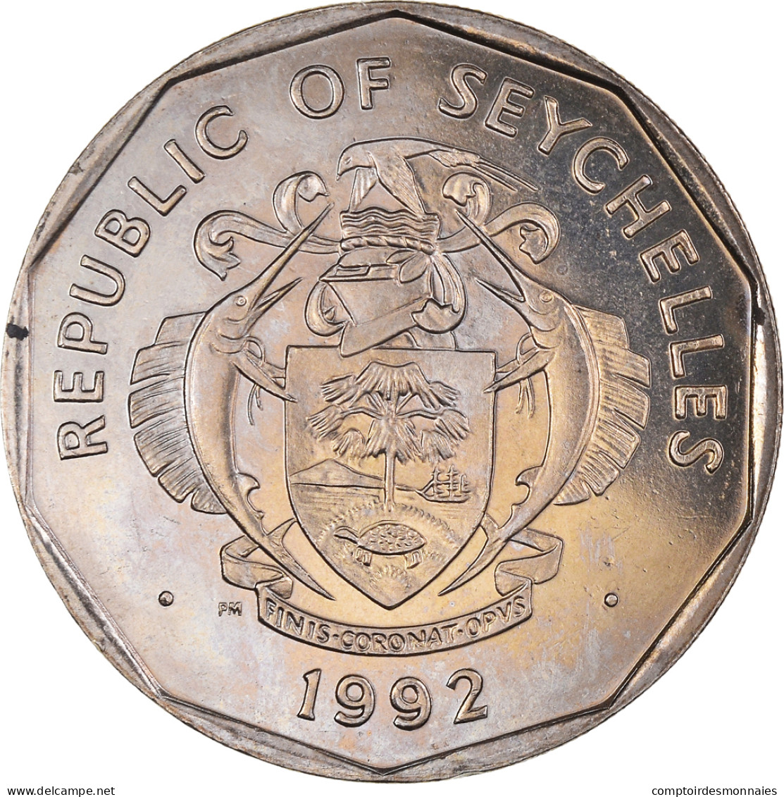 Monnaie, Seychelles, 5 Rupees, 1992, British Royal Mint, SUP, Cupro-nickel - Seychellen