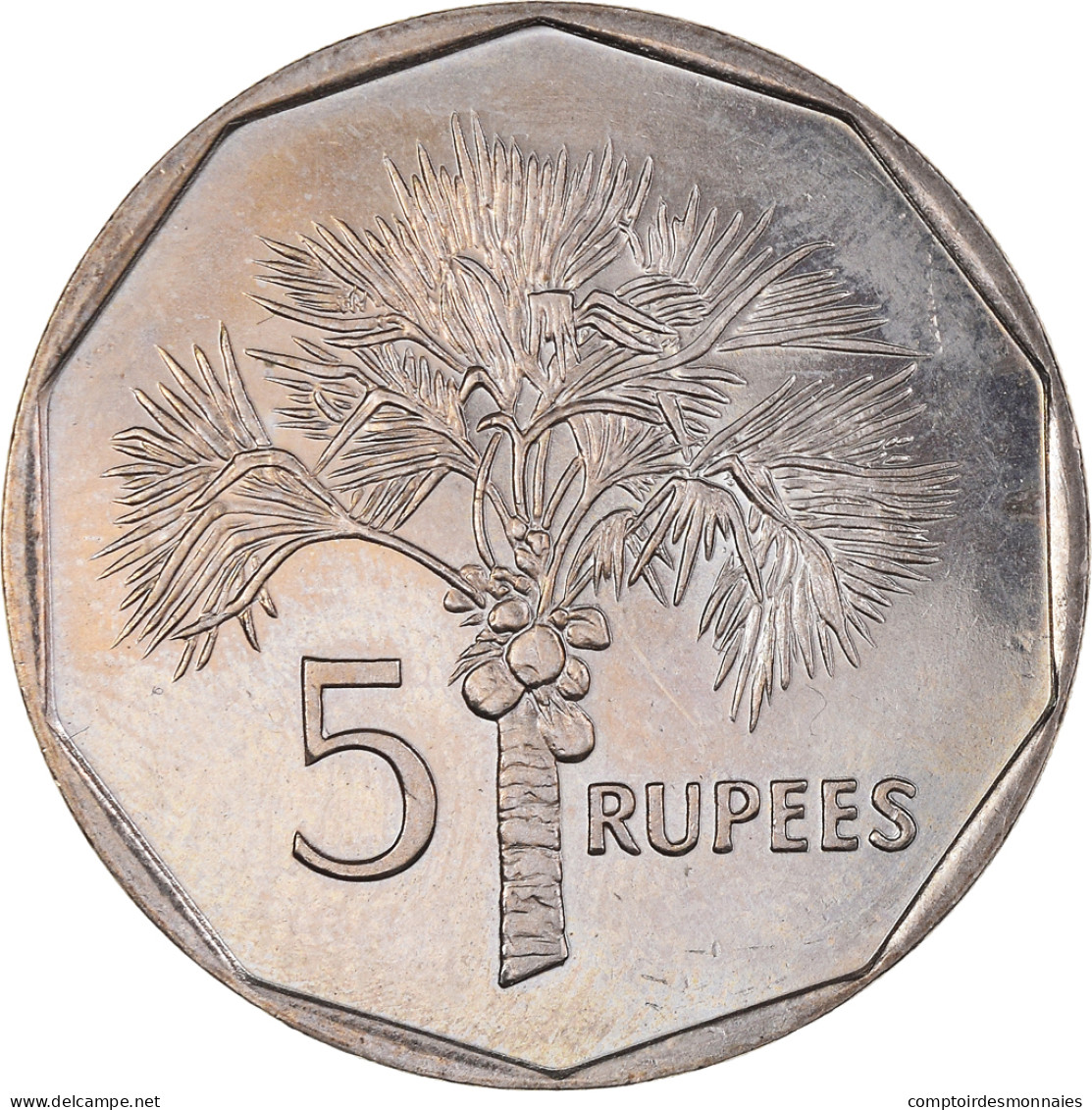 Monnaie, Seychelles, 5 Rupees, 1992, British Royal Mint, SUP, Cupro-nickel - Seychellen