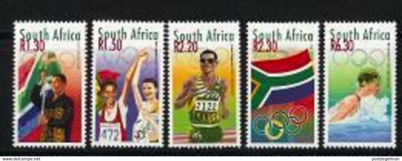RSA, 2000, MNH Stamp(s)  , Olympic Games Sydney, SACC Nr(s).  1280-1284, Scannr. M9422 - Unused Stamps