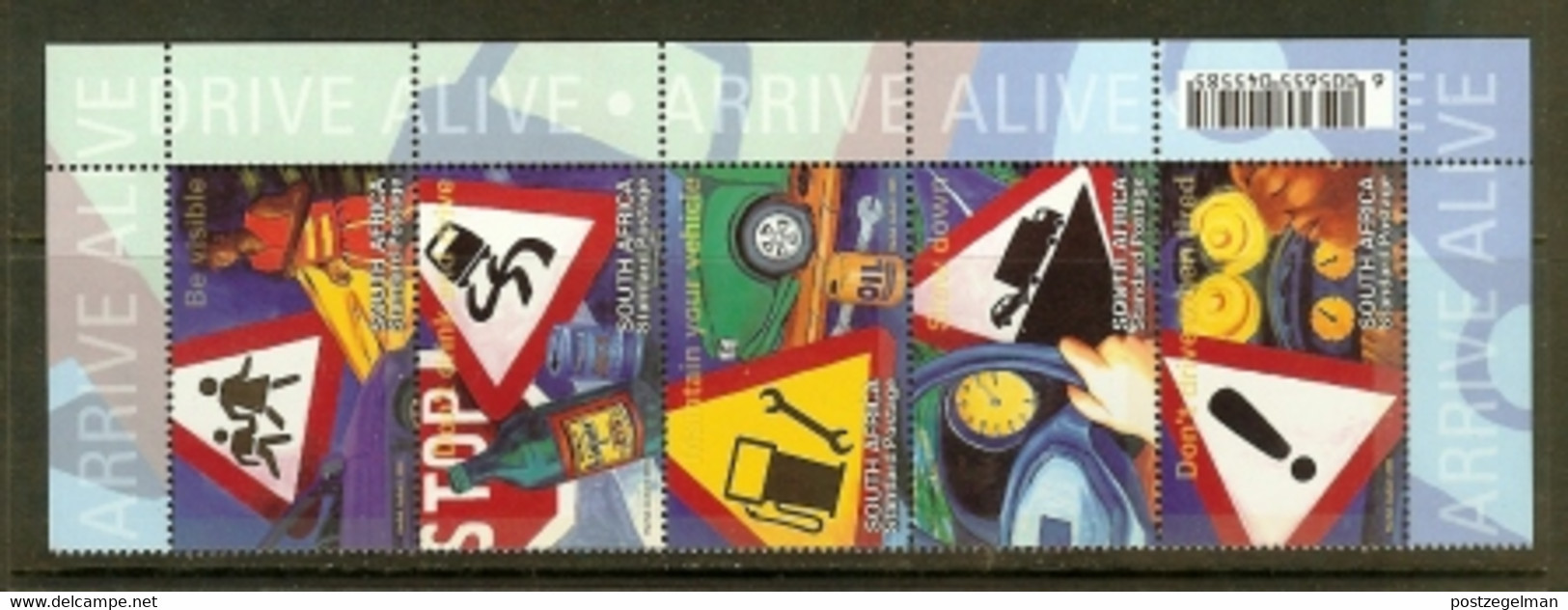 RSA, 2004, MNH Stamp(s), Traffic Drive Alive Strip Of 5, SACC Nr(s). 1605-1609, Scannr. M8076 - Ongebruikt