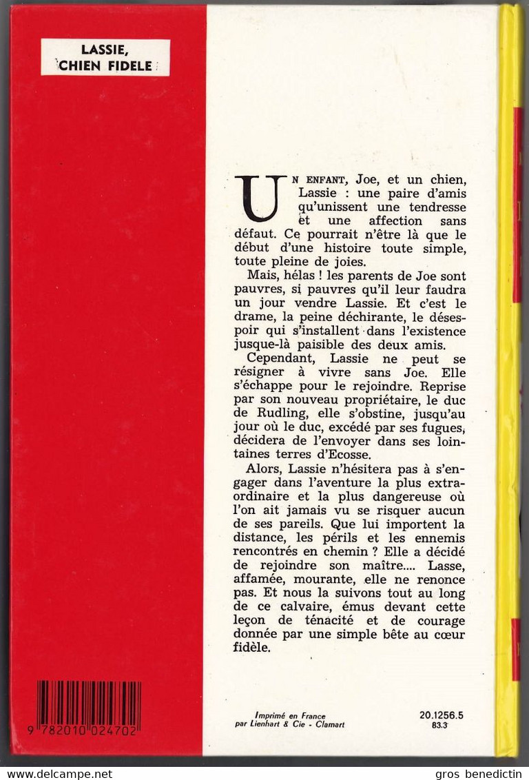 Hachette - Idéal Bibliothèque - Série Lassie  - Eric Knight - "Lassie Chien Fidèle" - 1983 - Ideal Bibliotheque