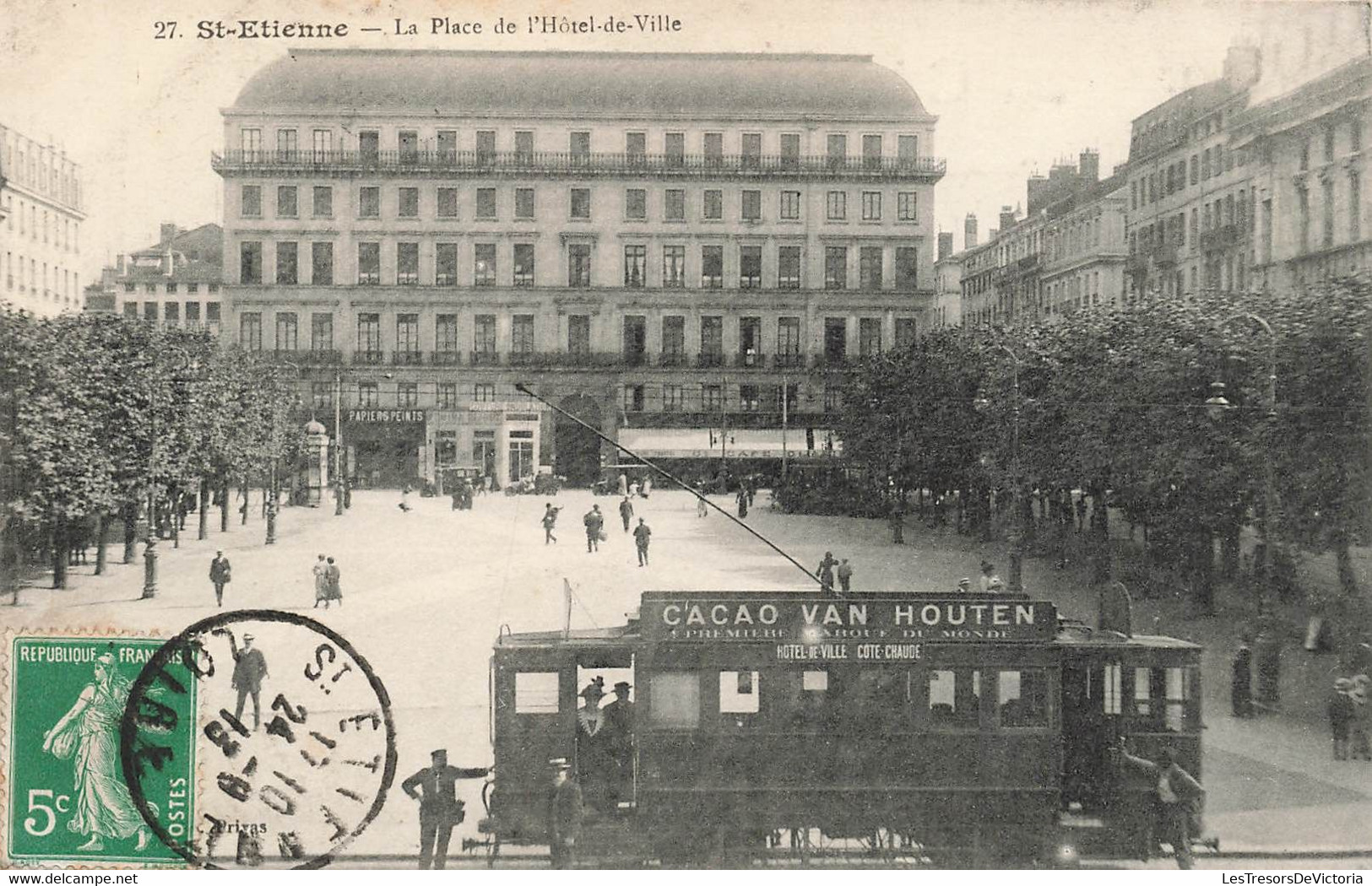 CPAc- Publicité Cacao Van Houten Sur Le Tramway - Circulé En 1913 - Strassenbahnen