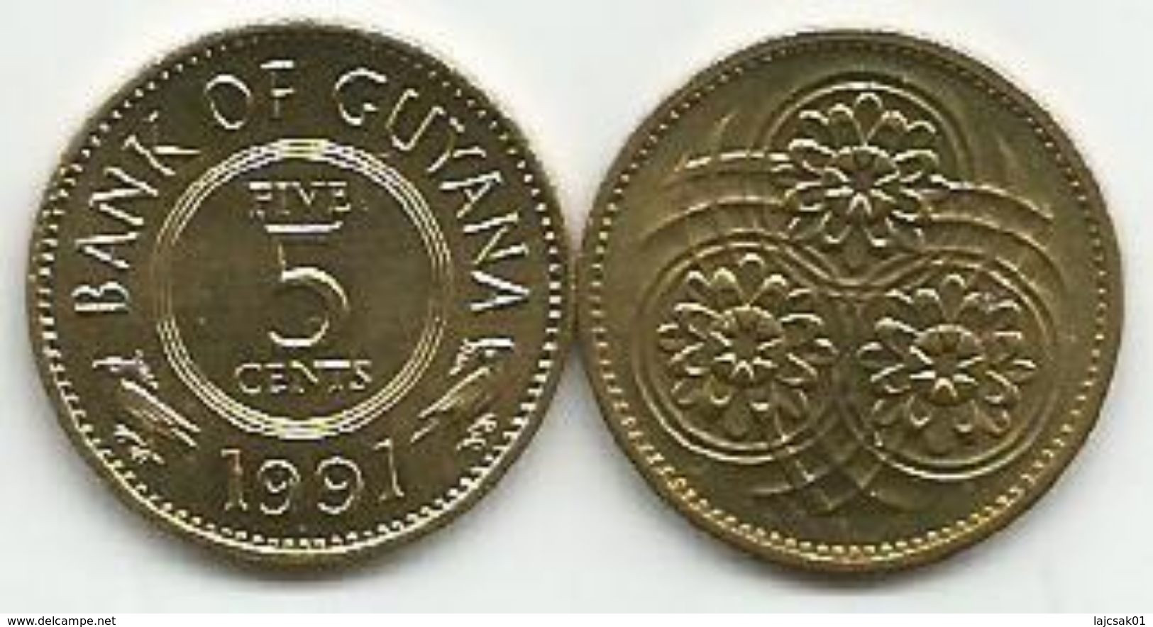 Guyana 5 Cents 1991. High Grade - Guyana