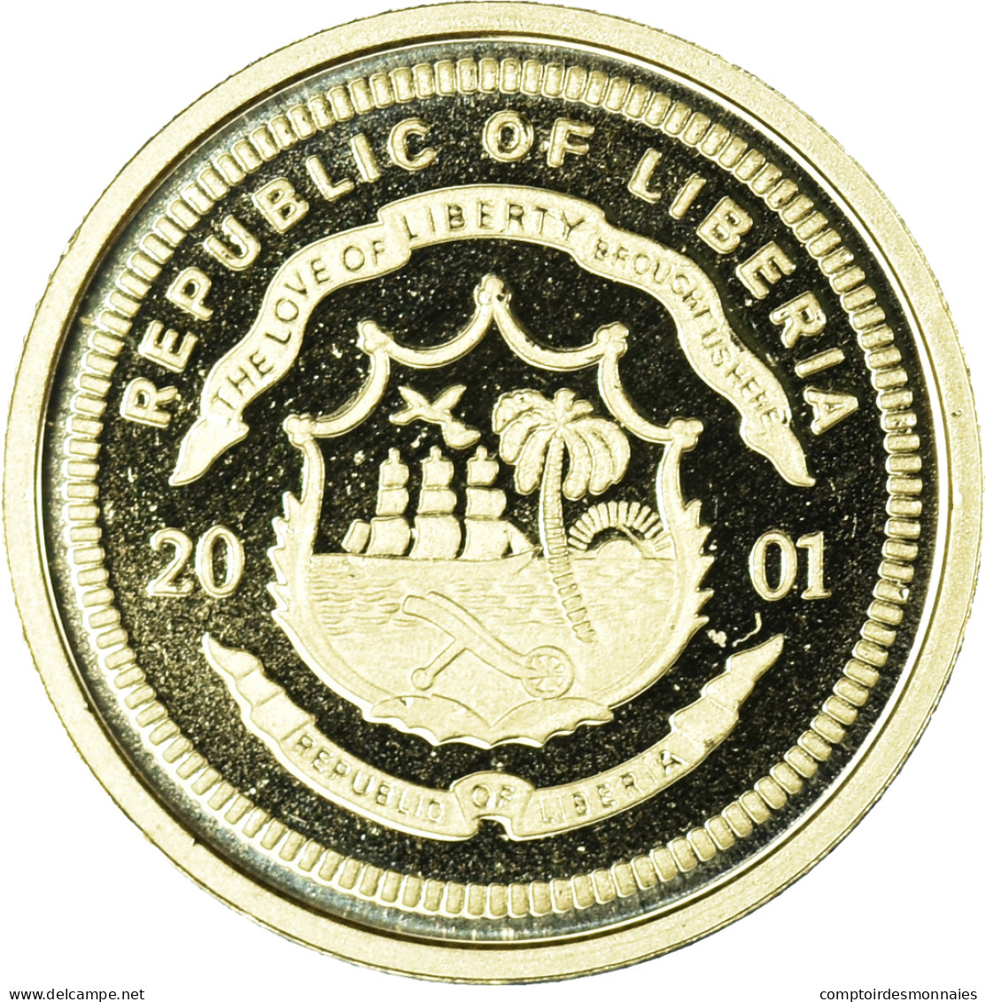 Monnaie, Libéria, Goethe, 25 Dollars, 2001, American Mint, FDC, Or - Liberia