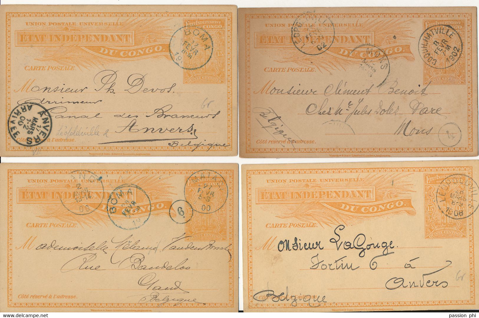 BELGIAN CONGO PS SMALL USED SELECTION - Stamped Stationery