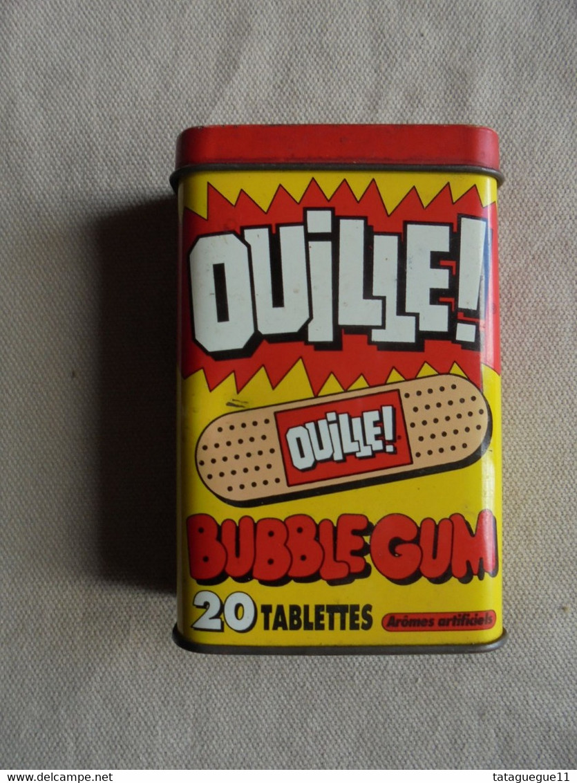 Ancien - Boite publicitaire en métal Ouille! Bubble Gum 20 tablettes