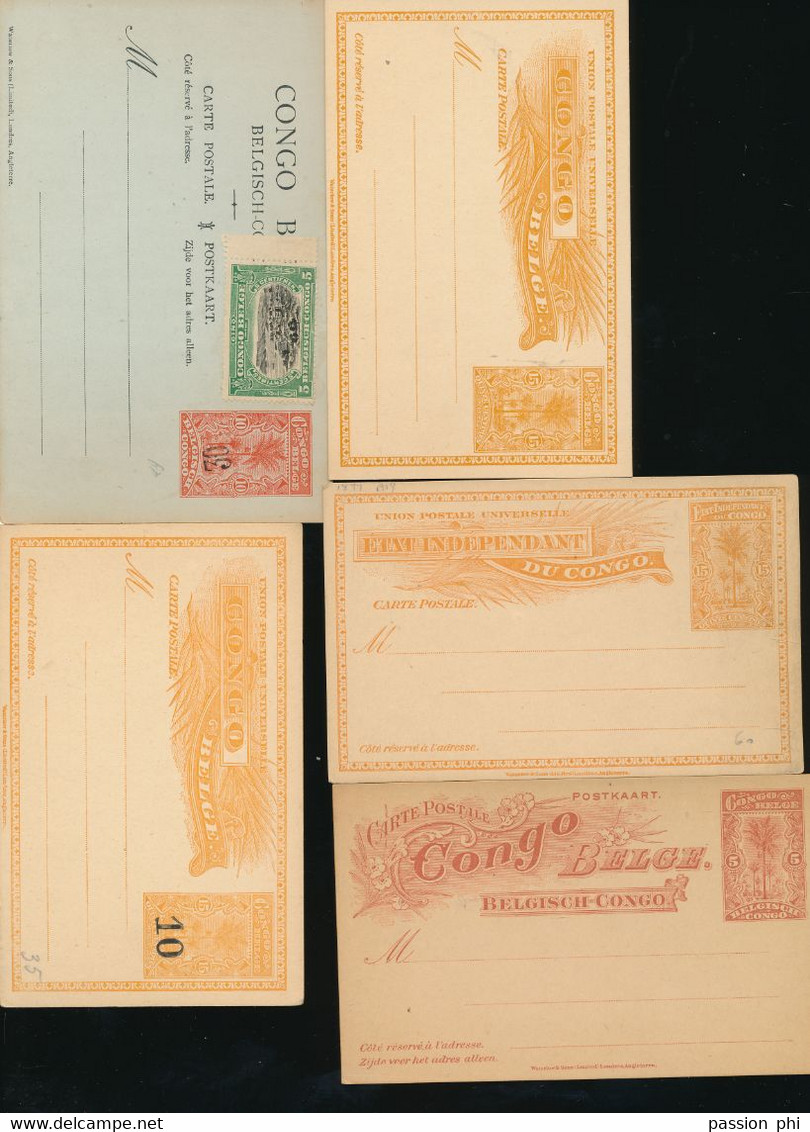 BELGIAN CONGO PS SMALL UNUSED SELECTION - Stamped Stationery