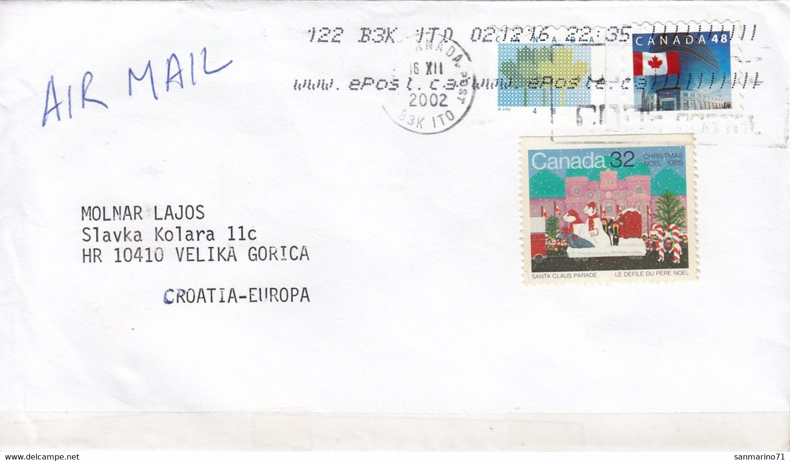 CANADA Cover Letter 10,box M - Briefe U. Dokumente
