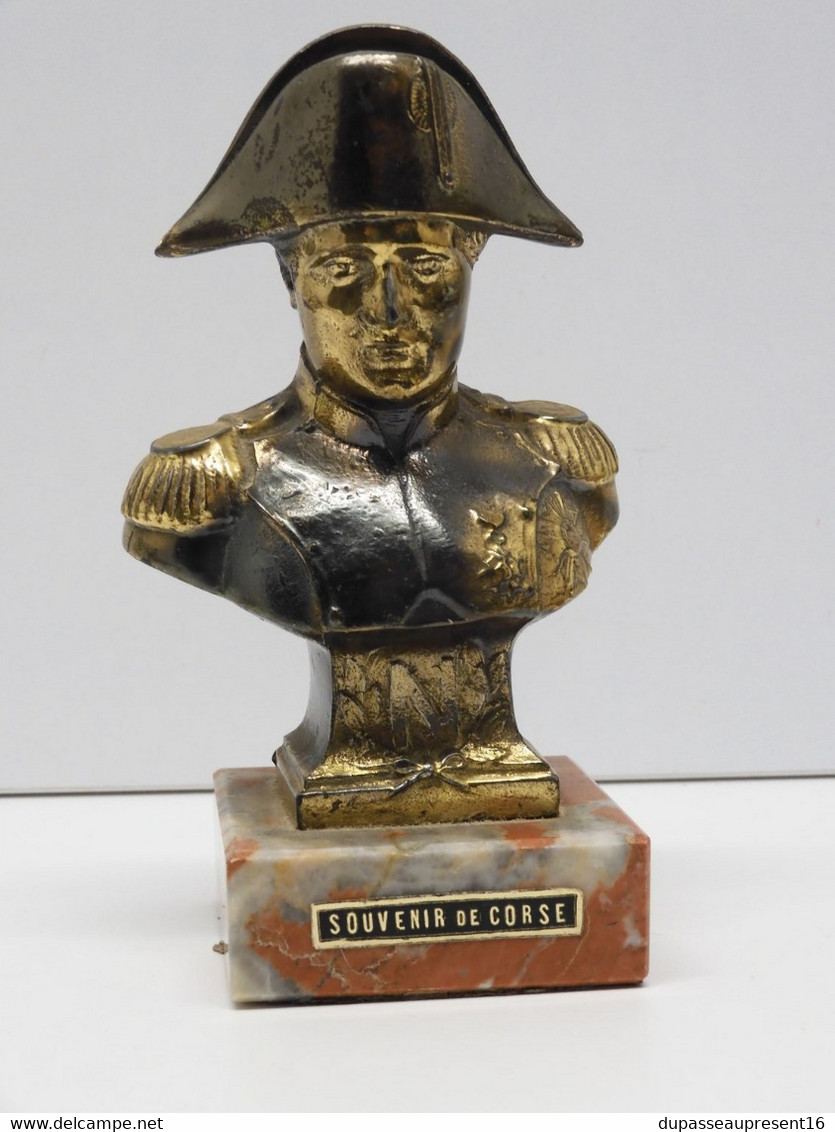 *ANCIENNE STATUETTE BUSTE NAPOLEON REGULE SOUVENIR DE CORSE PRESSE PAPIER   E - Andere & Zonder Classificatie