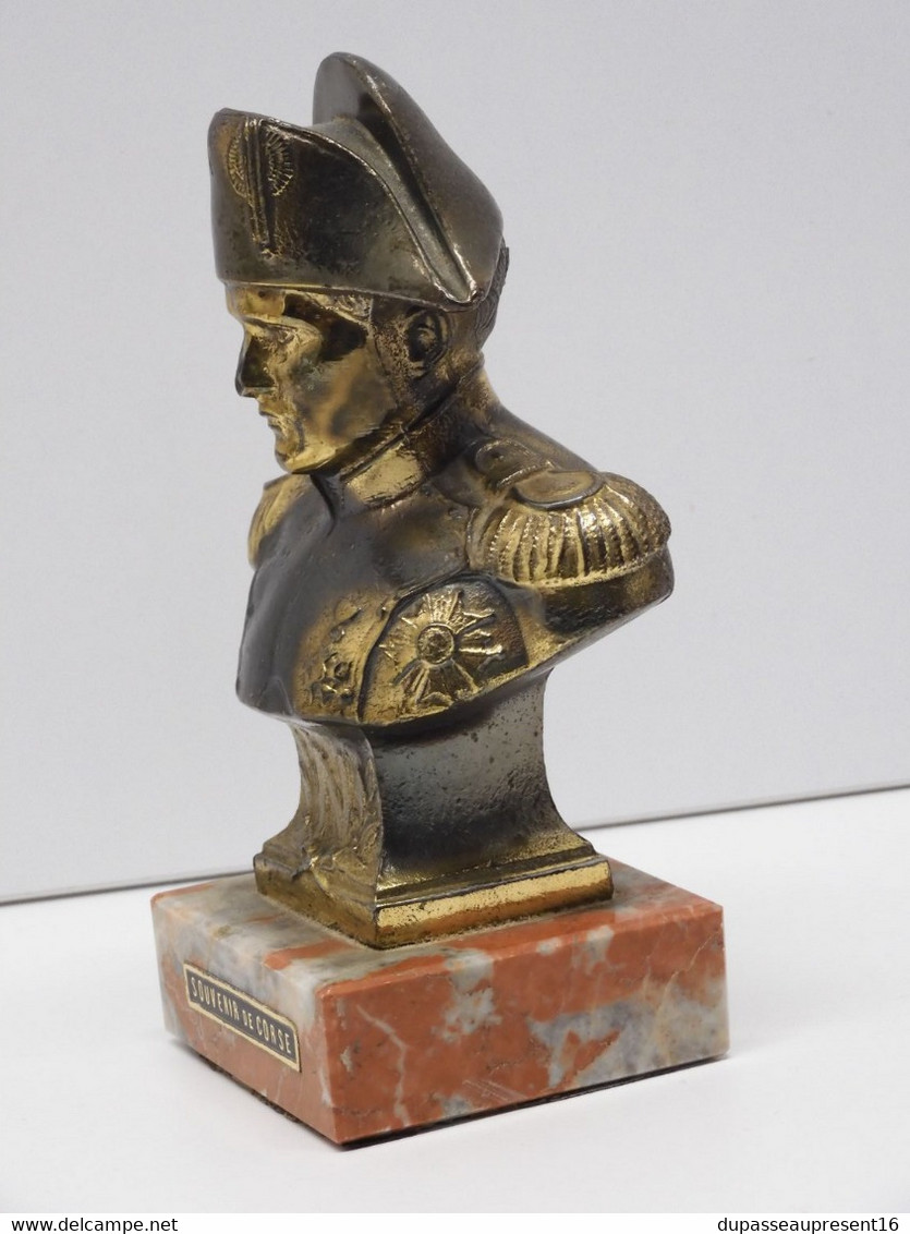 *ANCIENNE STATUETTE BUSTE NAPOLEON REGULE SOUVENIR DE CORSE PRESSE PAPIER   E