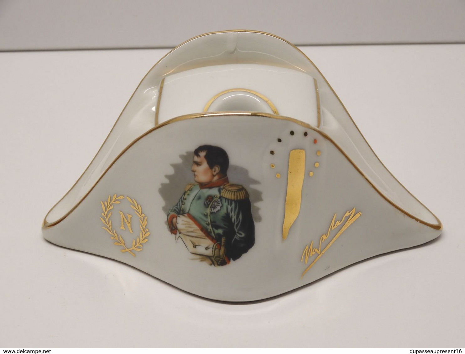 * SUPPORT ENCRIER BICORNE NAPOLEON PORCELAINE CORSE COLLECTION VITRINE BUREAU  E - Tintenfässer