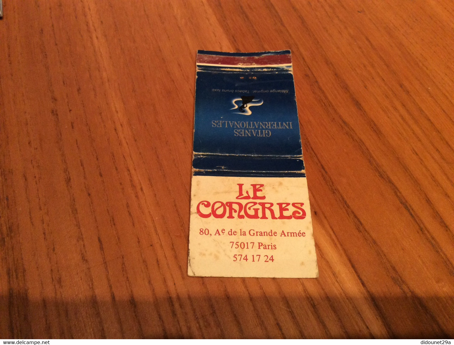 Pochette D'allumettes "GITANES INTERNATIONALES / LE CONGRES - PARIS" (cigarettes) - Boites D'allumettes