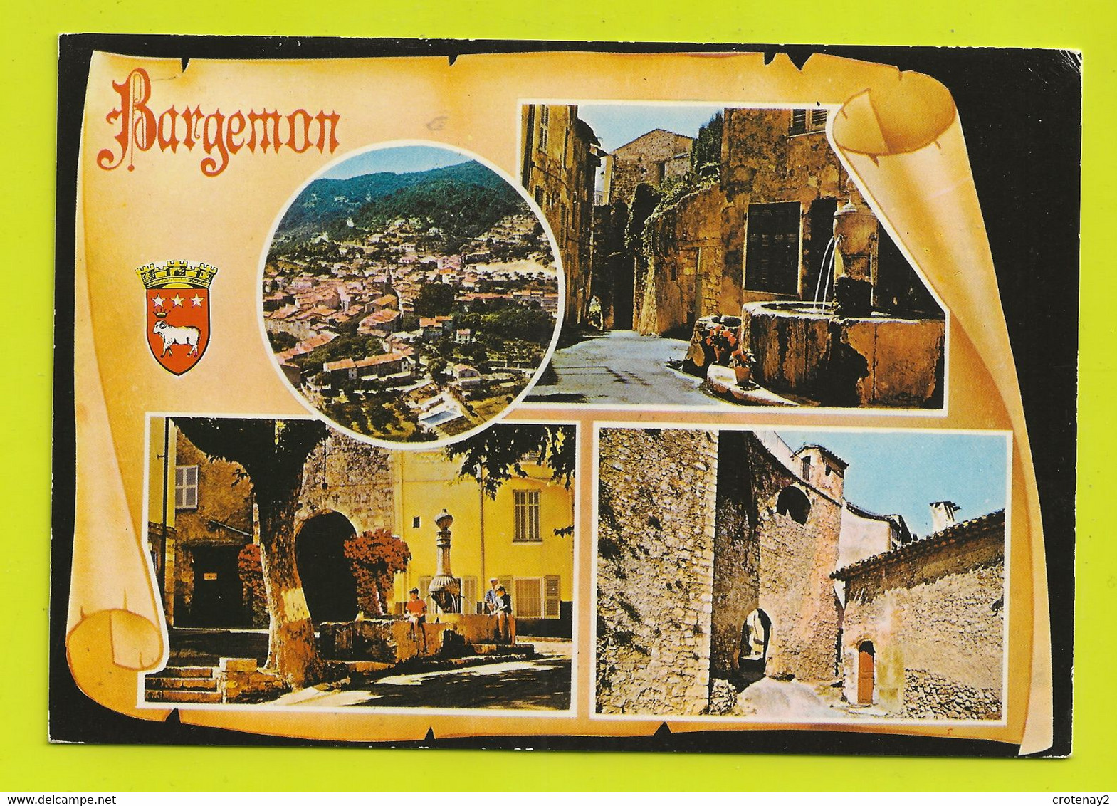 83 BARGEMON Vers Draguignan En 1981 Blason Et 4 Vues Fontaines - Bargemon