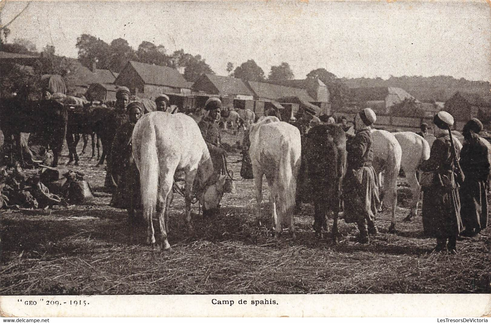 CPA Militaria - Camp De Spahis - Chevaux - Franchise Militaire - Cachet Postes Militaires Belgique - Manoeuvres