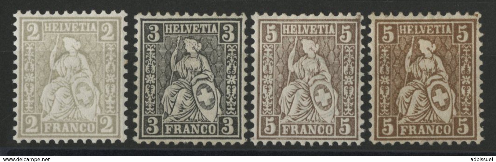 HELVETIA Assise 1862 N° 33 + 34 + 35 + 35a (Zu 28 à 30b) Cote 286 €, Neufs * (MN), Voir Description - Nuevos