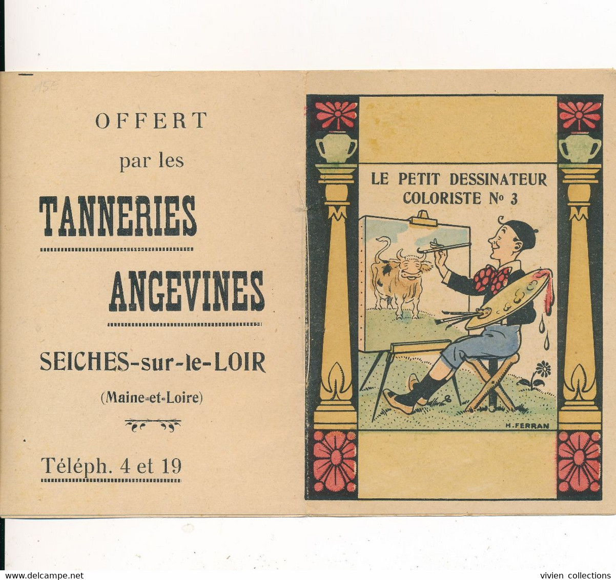 Format Carte Postales Illustrateur Signé Ferran Le Petit Dessinateur Coloriste Offert Tannerie Angevines Seiche Sur Loir - Mich