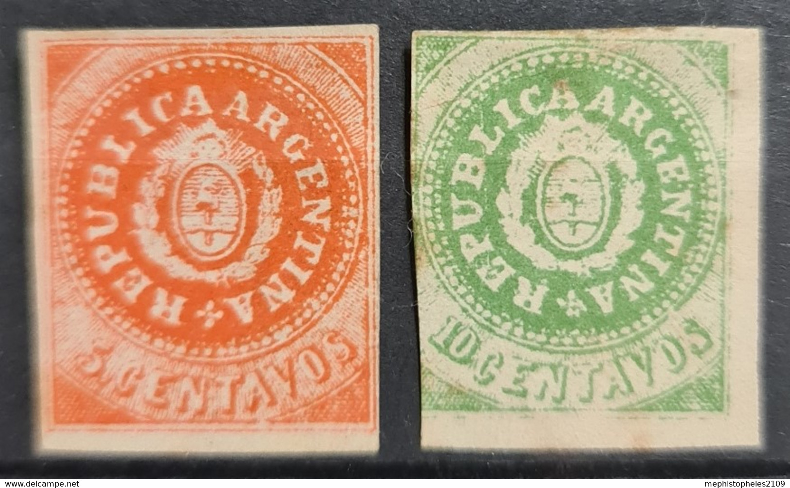 ARGENTINA 1862 - MLH - Sc# 5, 6 - Unused Stamps