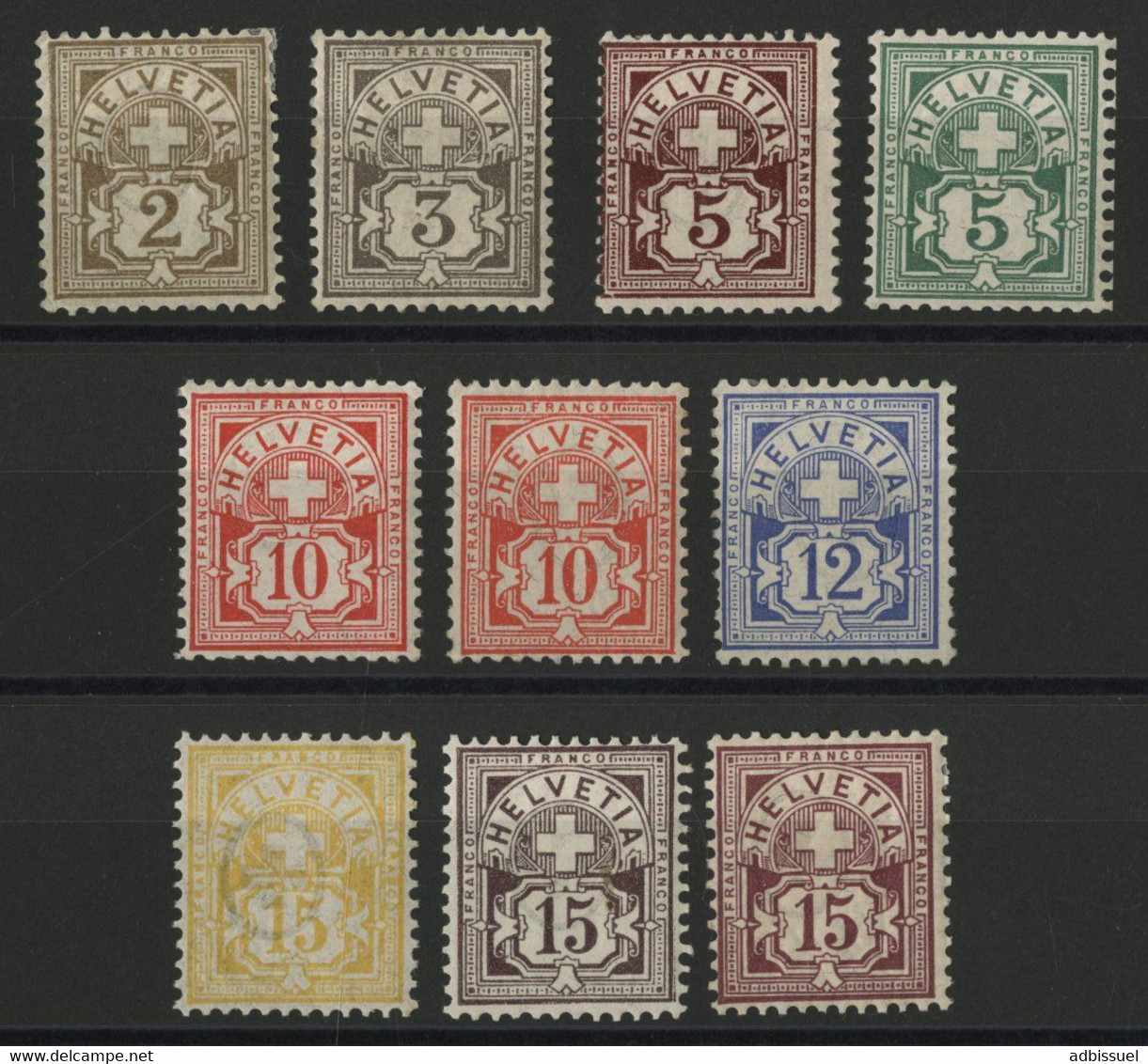 SUISSE ARMOIRIES N° 63 à 70 (avec 67b Et 70b) (Zu 58 à 64) Cote 442 €, Neufs * (MH) Voir Description - Unused Stamps