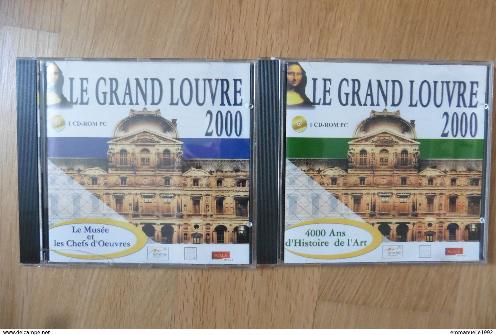 Lot 2 CD Rom PC Le Grand Louvre 2000 Le Musée Et Ses Chefs D'oeuvre Histoire Art - Other Book Accessories