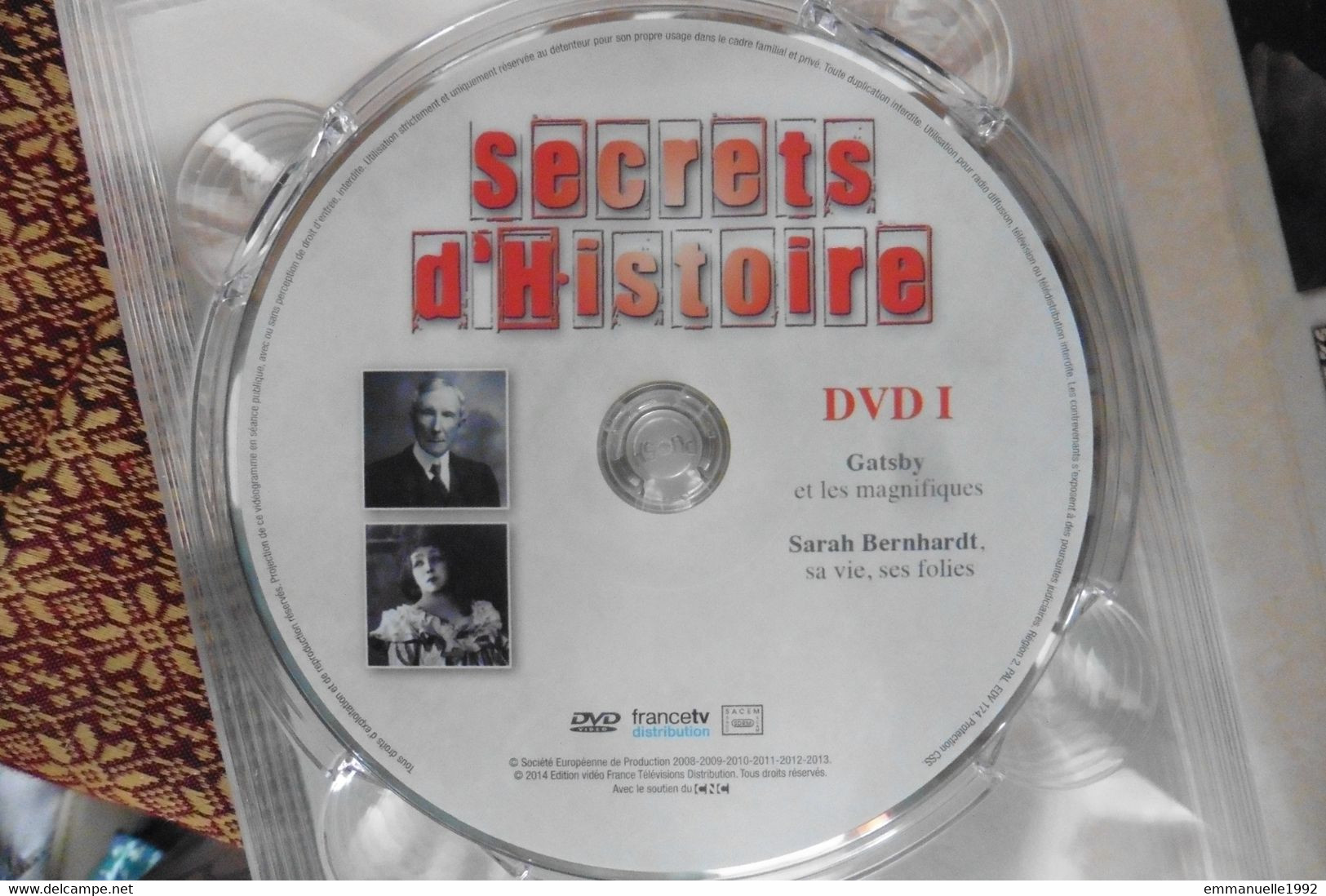 DVD Secrets D'Histoire Stéphane Bern - Gatsby Le Magnifique - Sarah Bernhardt - Sans Boitier - Documentales