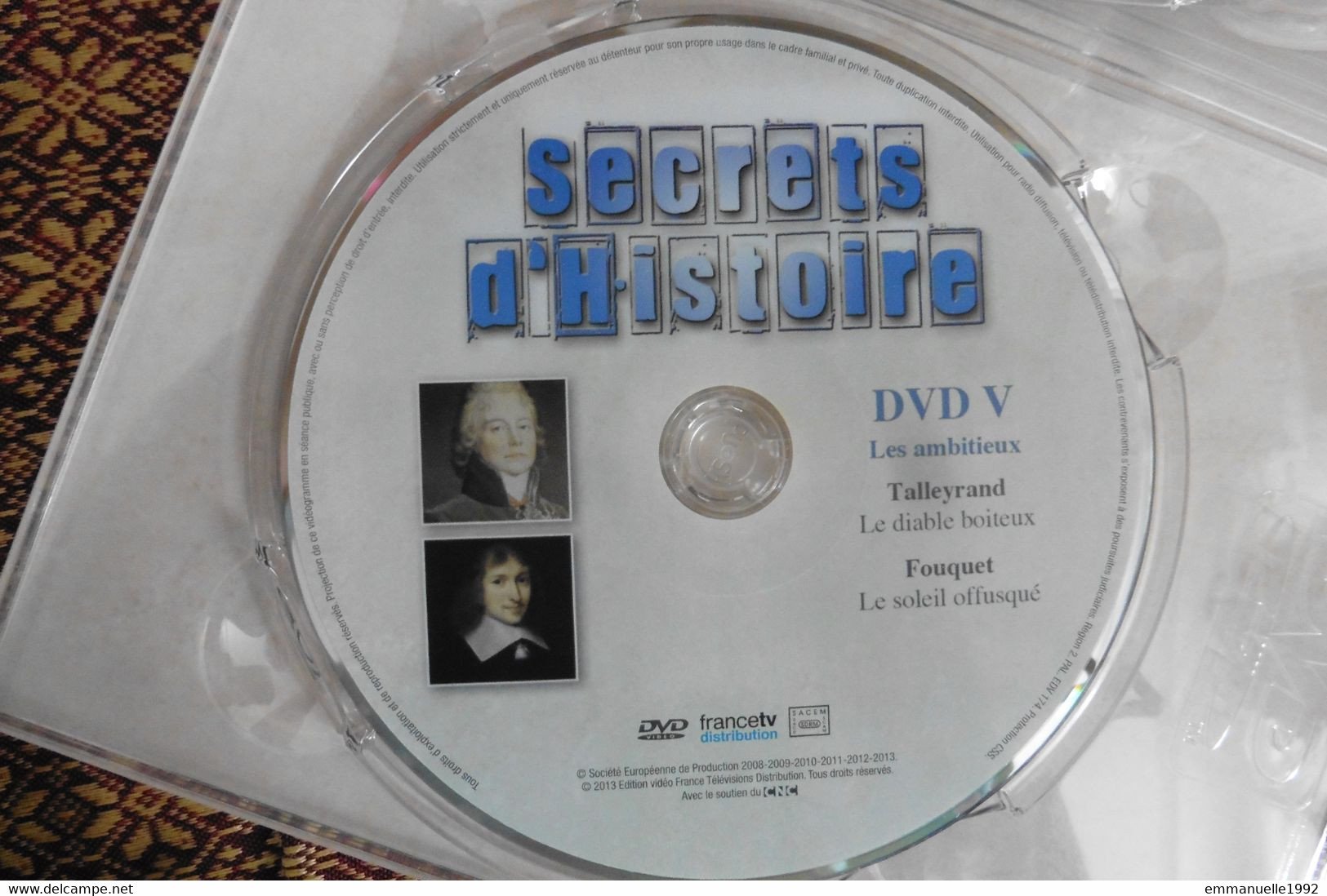 DVD Secrets D'Histoire Stéphane Bern - Les Ambitieux - Talleyrand - Fouquet - Sans Boitier - Documentaire