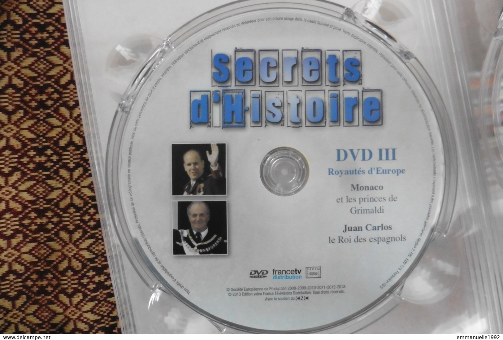 DVD Secrets D'Histoire Stéphane Bern - Monaco Princes Grimaldi - Roi Juan Carlos - Sans Boitier - Dokumentarfilme