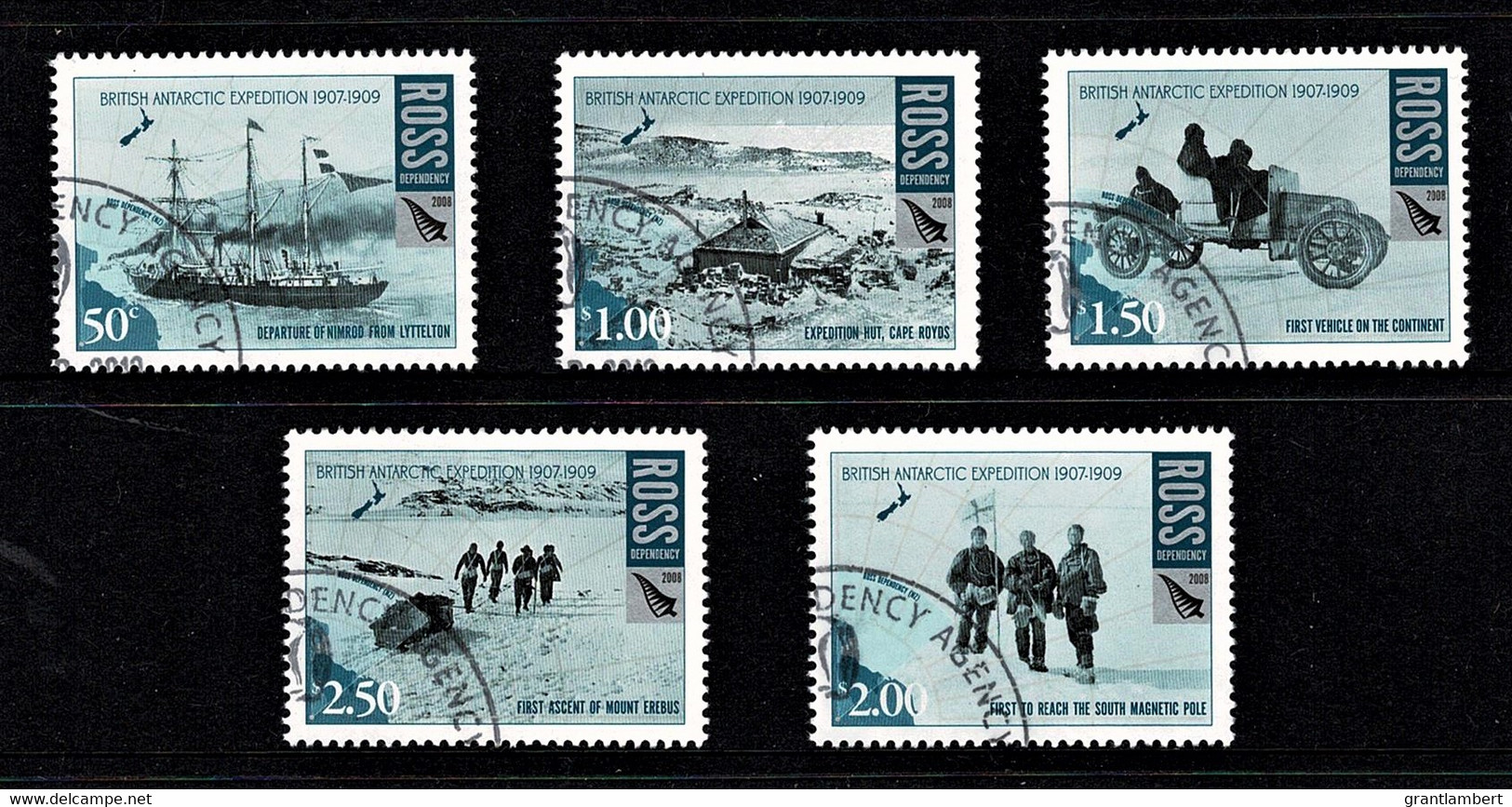New Zealand 2008 Ross Dependency - British Expedition 1907-1909 Set Of 5 Used - - Gebruikt
