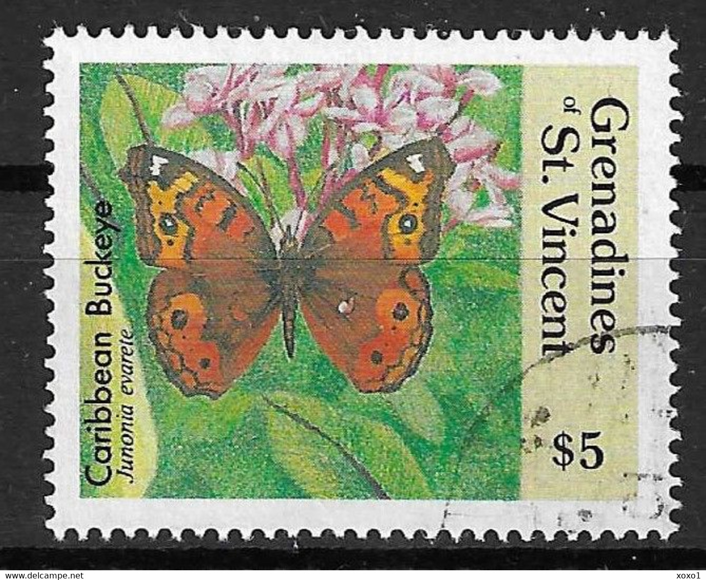 St. Vincent Grenadines 1989 MiNr. 671 Insects, Butterflies, South American Tropical Buckeye 1v Used 7.00 € - St.Vincent & Grenadines