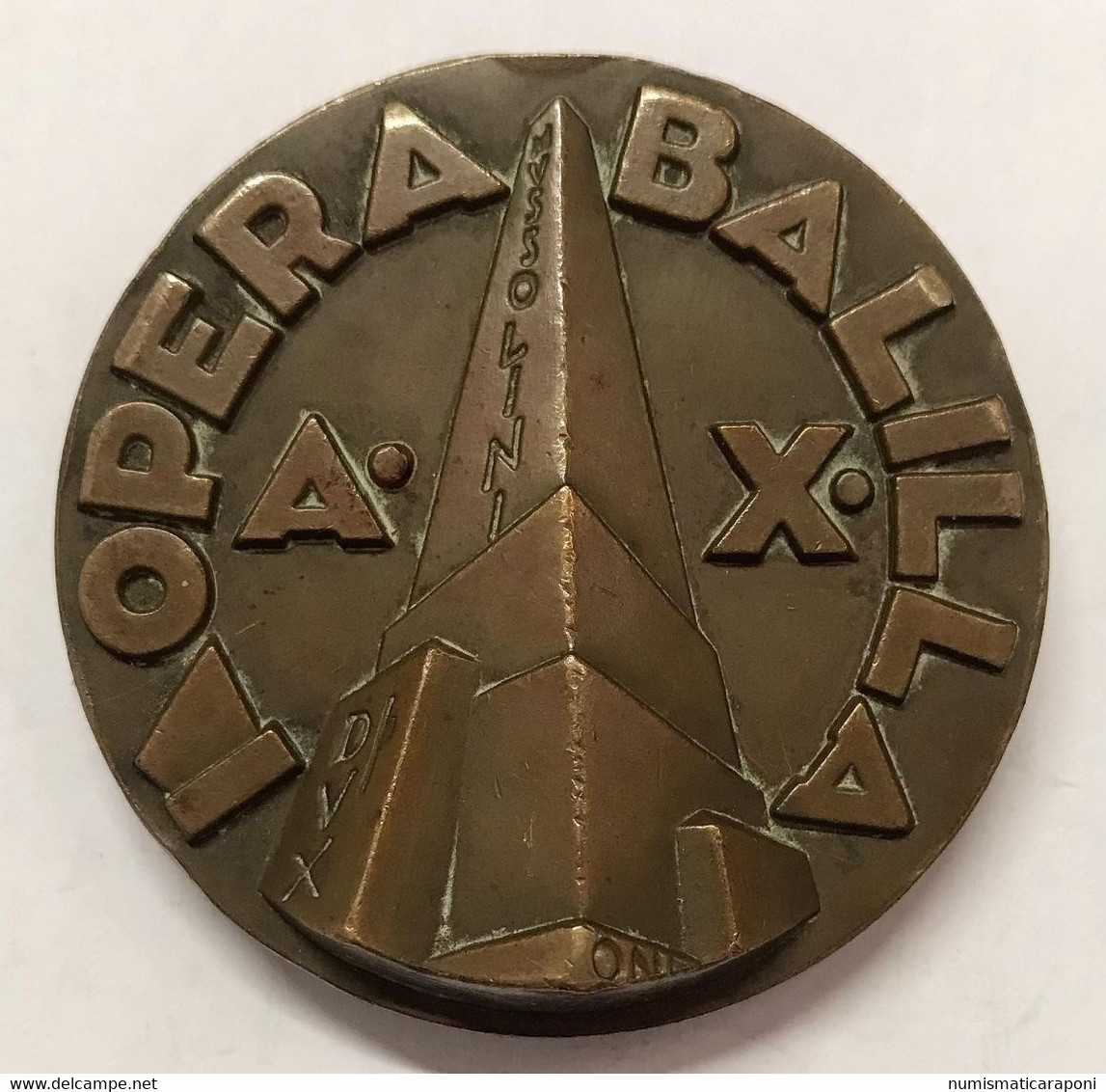 Medaglia Opera Balilla Anno X Bronzo 50 Mm Coniata In Occasione Del Decimo Anniversario Dell’Opera Balilla - Monarquía/ Nobleza