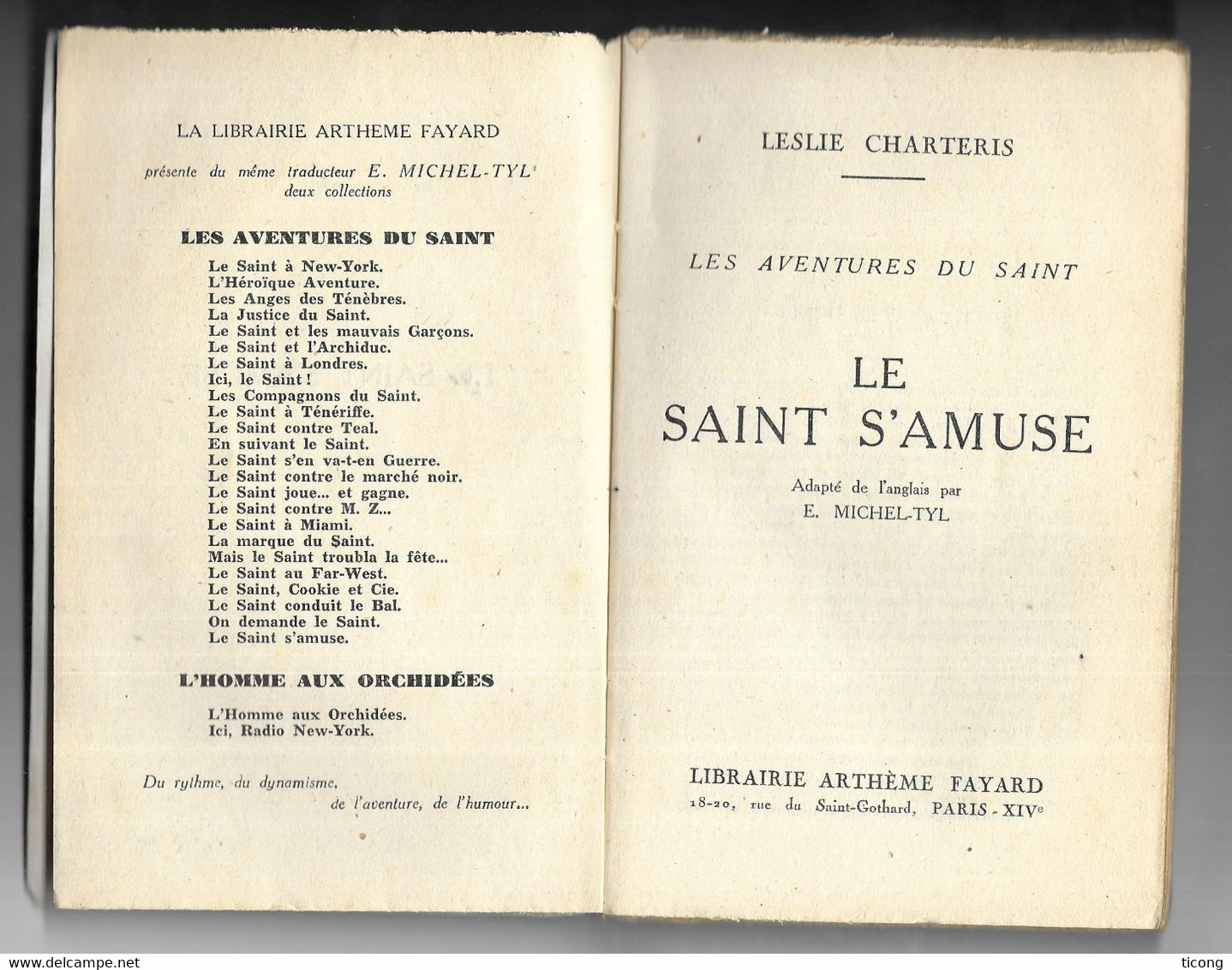 LE SAINT S AMUSE PAR LESLIE CHARTERIE - 1ERE EDITION ARTHEME FAYARD 1949, VOIR SCANNERS - Arthème Fayard - Le Saint