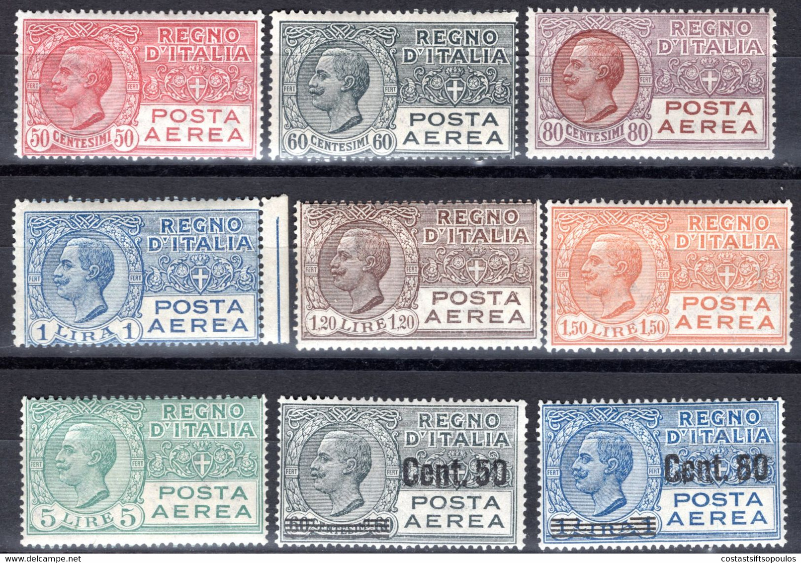 1097.ITALY,1926-1928 C3-C11 MH. - Luftpost