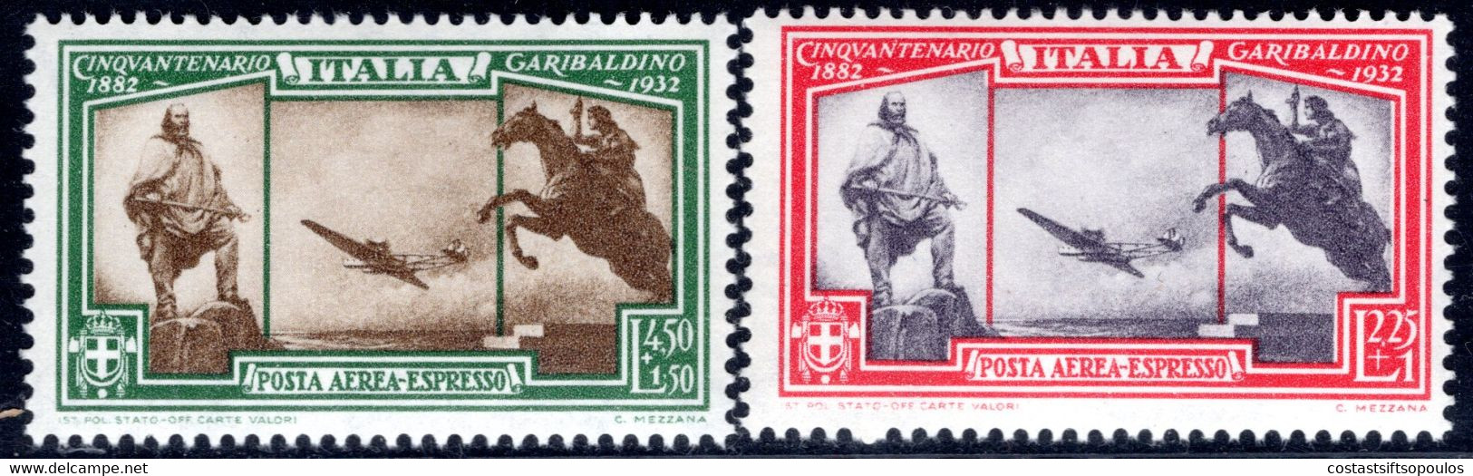 1098.ITALY,1932 GARIBALDI, CE1-CE2 MNH - Airmail