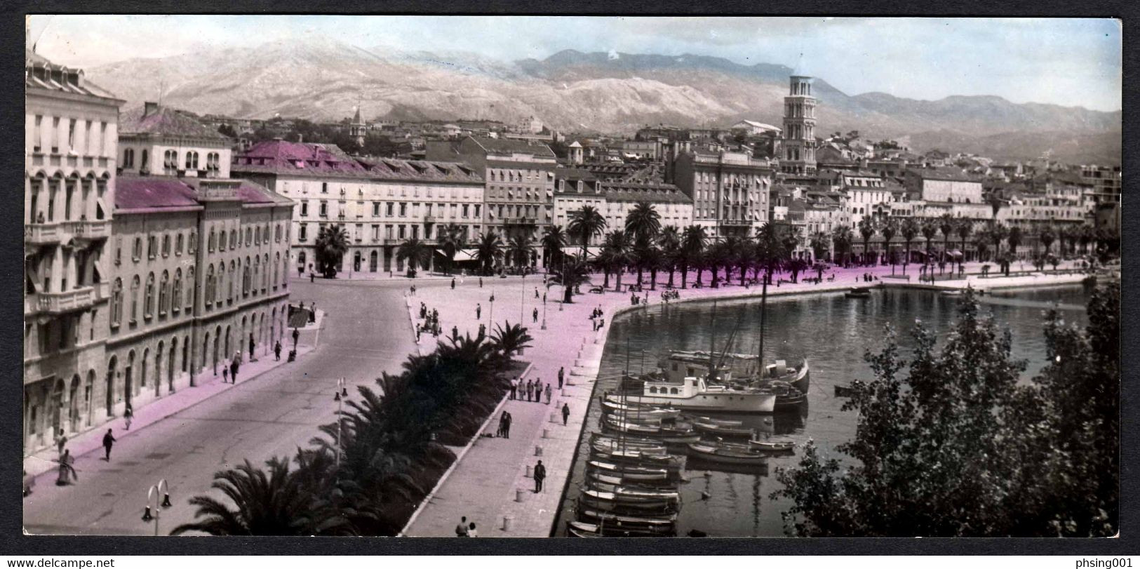 Yugoslavia 1951 PORTO 20 Dinars Used On Postcard Split Port Boats Croatia To Zrenjanin Serbia - Impuestos