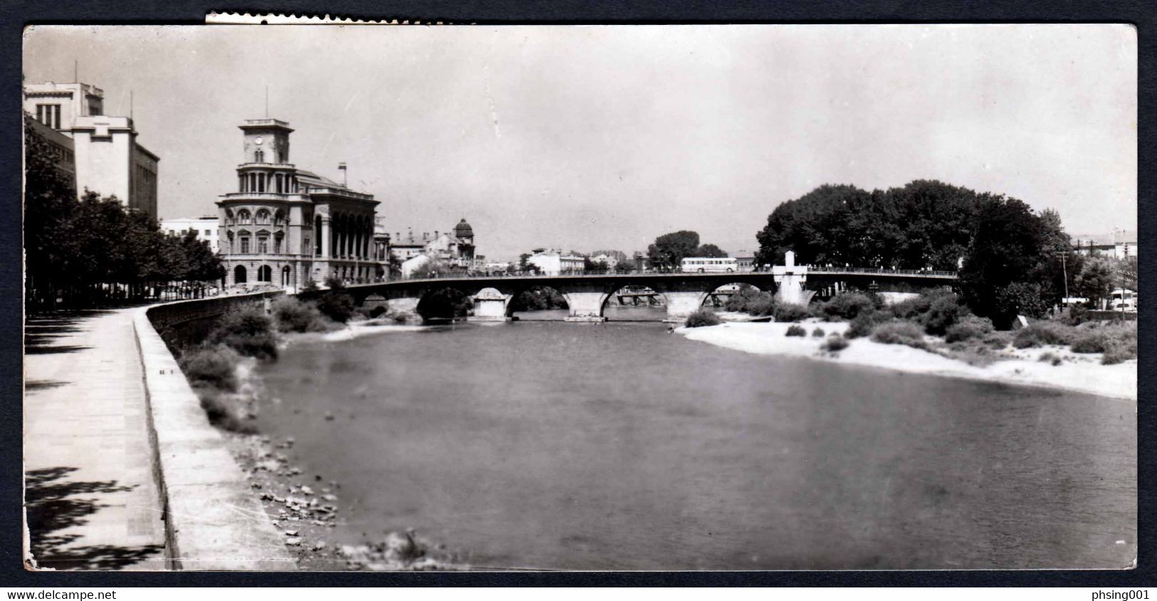 Yugoslavia 1962 PORTO 10 Dinars In Pair Used On Postcard Skopje Bridge Bus River Macedonia To Zrenjanin Serbia - Timbres-taxe