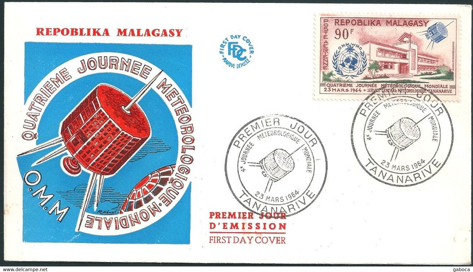 C1378 Madagascar FDC Space Science Meteorology Coat-of-Arms - Afrika