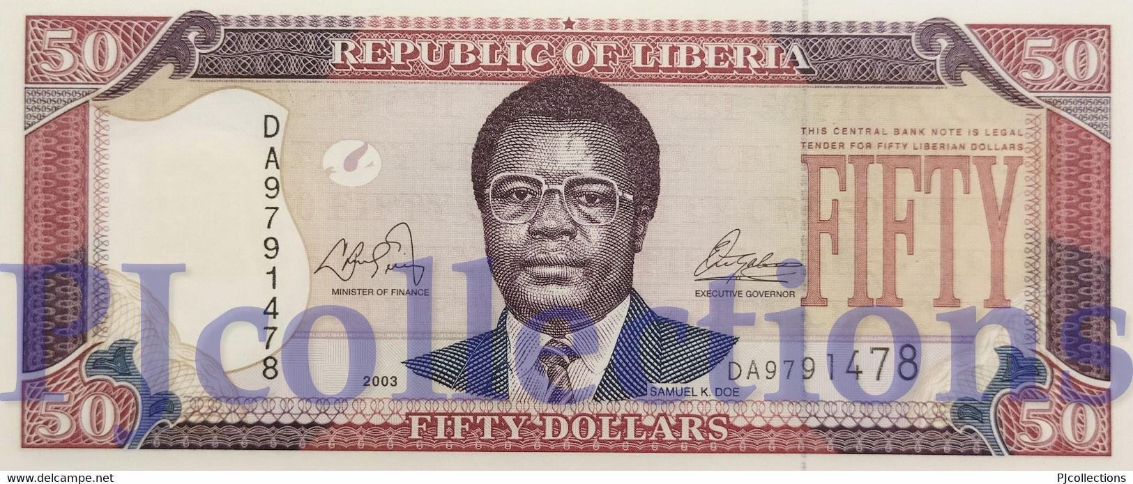 LIBERIA 50 DOLLARS 2003 PICK 29a UNC - Liberia