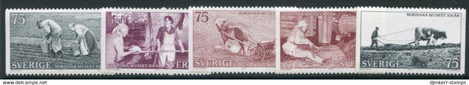 SWEDEN 1973 Nordic Museum  MNH / **.  Michel 815-19 - Unused Stamps