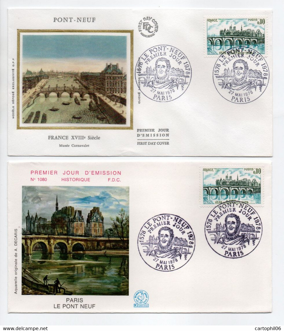 - 2 FDC PARIS 27.5.1978 - LE PONT-NEUF - - Bridges