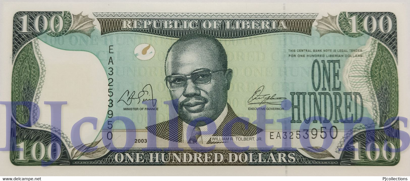 LIBERIA 100 DOLLARS 2003 PICK 30a UNC - Liberia