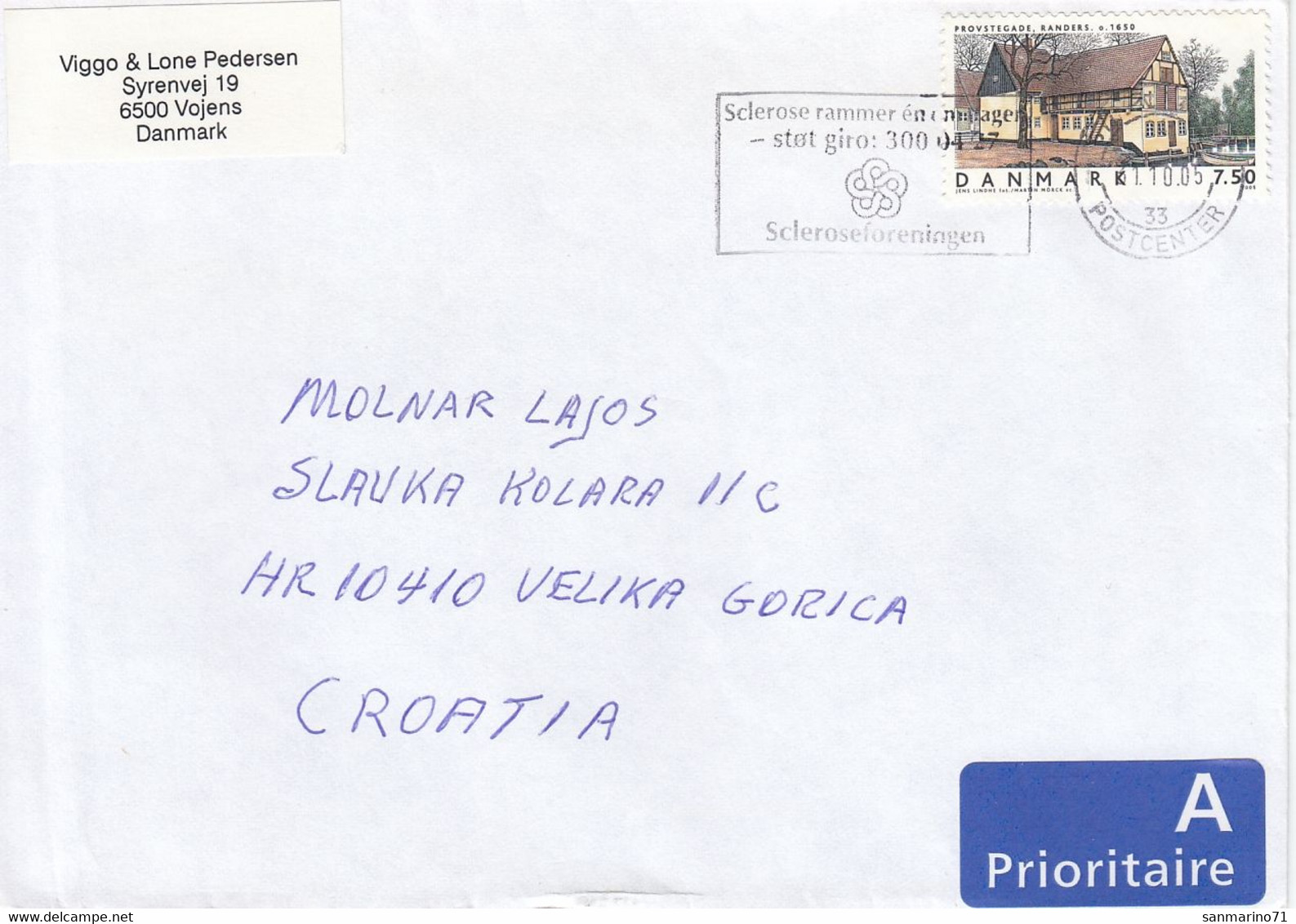 DENMARK Cover Letter 107,box M - Poste Aérienne