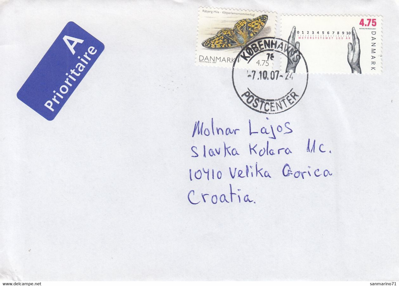 DENMARK Cover Letter 108,box M - Poste Aérienne