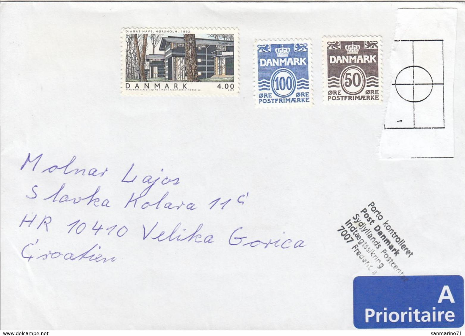 DENMARK Cover Letter 111,box M - Poste Aérienne