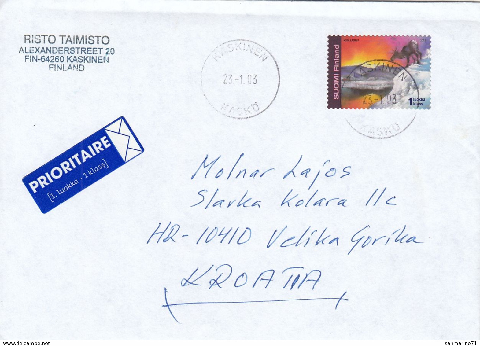 FINLAND Cover Letter 133,box M - Briefe U. Dokumente