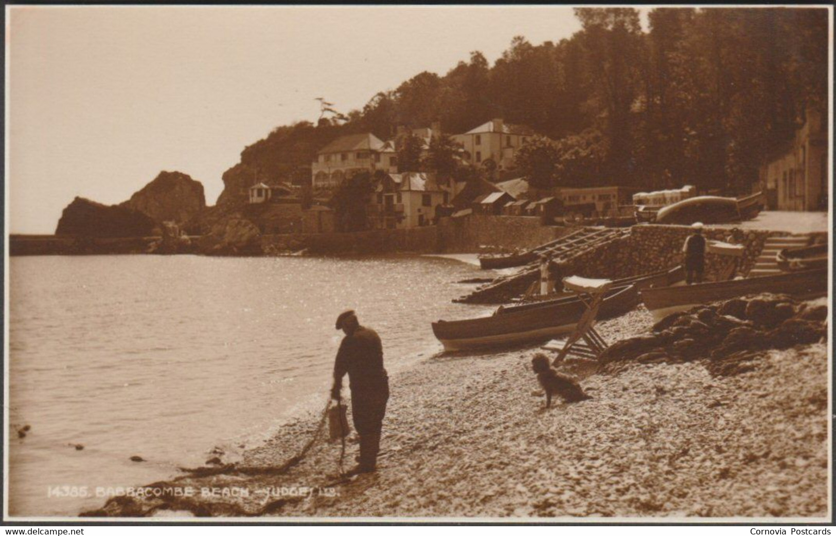 Babbacombe Beach, Torquay, Devon, 1932 - Judges RP Postcard - Torquay