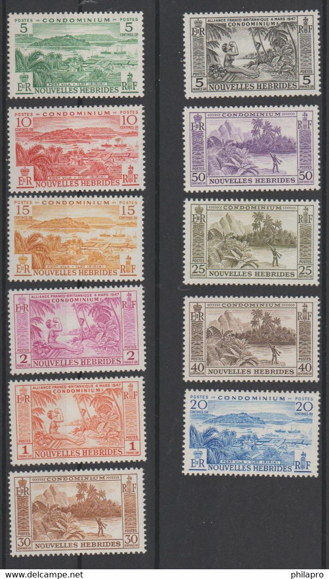 NOUVELLES  HEBRIDES  1957  Yvert  N°175/185  *MH  Complete Set  Ref.  R178 - Unused Stamps