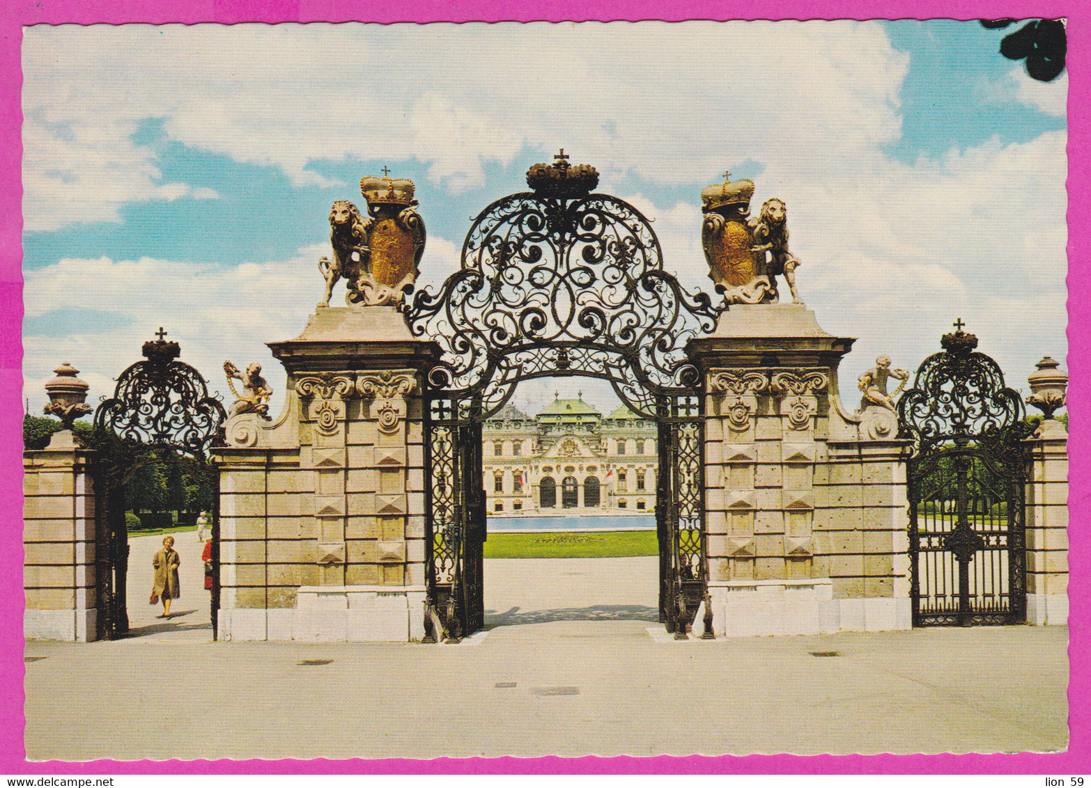 281105 / Austria Wien Vienna - Tor Zum Schloss Belvedere Gate Castle Statue Lion PC 51309 PAG Österreich Autriche - Belvedere