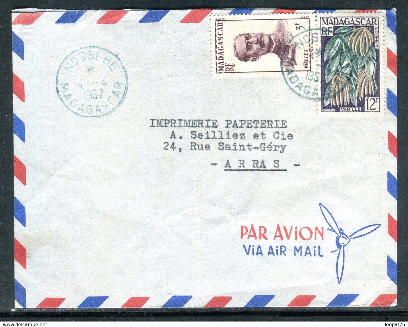 Madagascar - Enveloppe De Nossi Be Pour Arras En 1957 - O 54 - Lettres & Documents