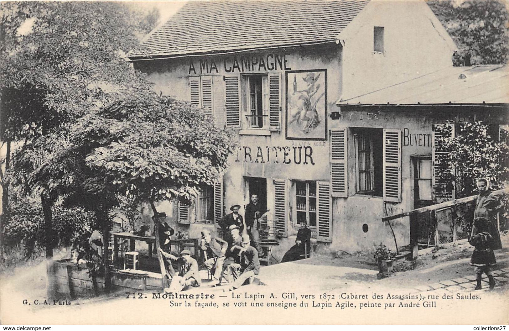 PARIS-75018- MONTMARTRE- LE LAPIN A GILLE VERS 1872 CABARET DES ASSASSINS RUE DES SAULES - Arrondissement: 18