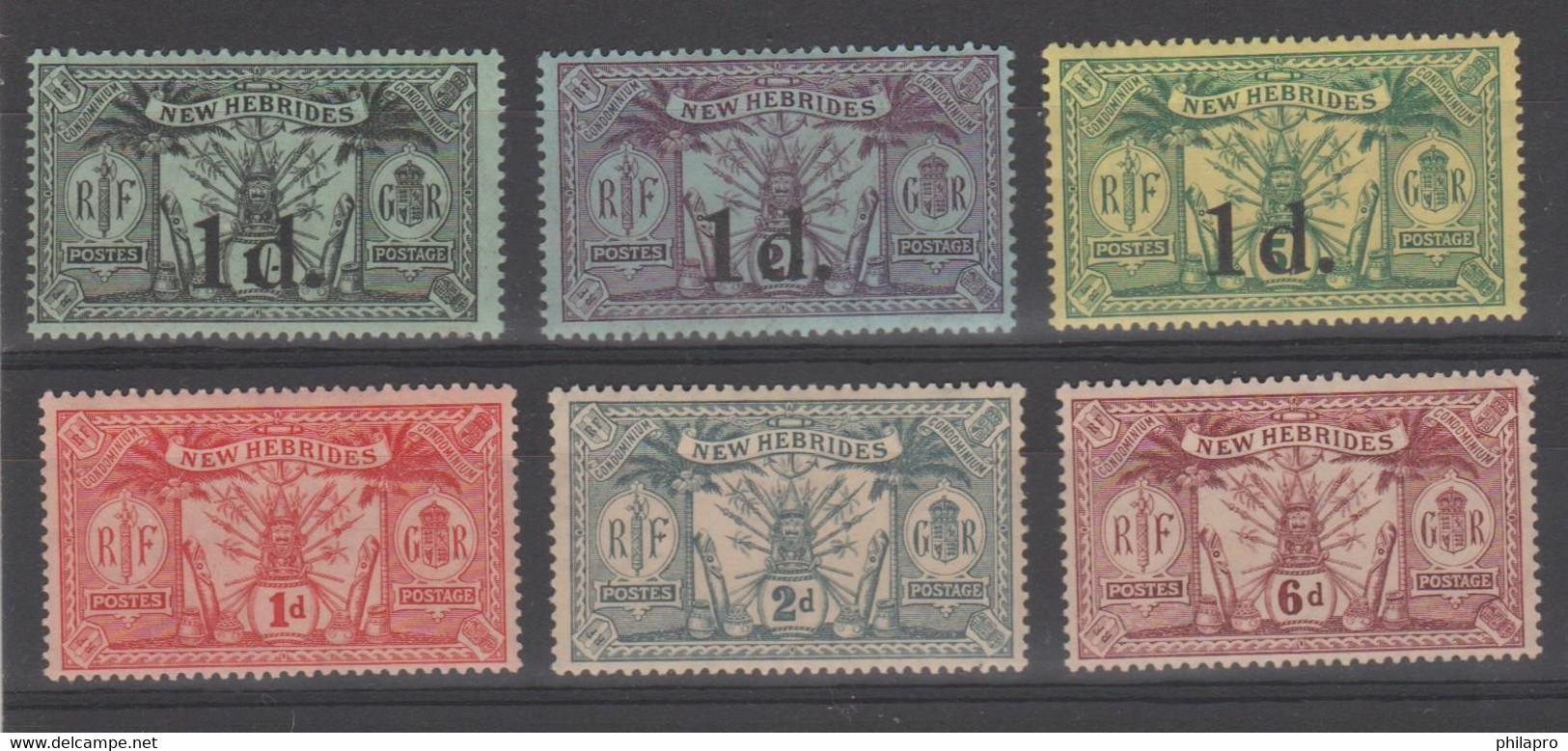 NOUVELLES  HEBRIDES  1911/21  Yvert  N°65/7 +70/2  *MH  Complete Set  Ref.  R181 - Nuevos